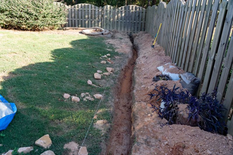 French Drain in a Garden